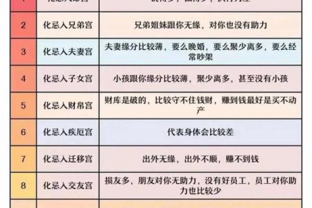 紫微斗数化忌对照 紫微斗数化忌入各宫？