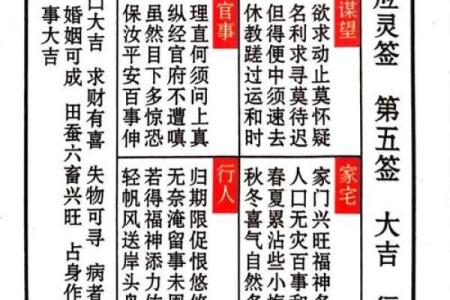 天后灵签62签